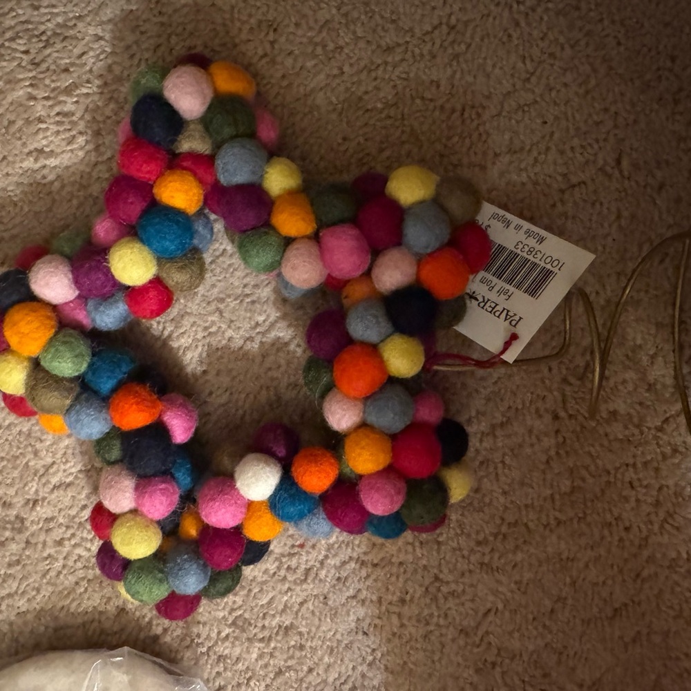 Colorful Felt Ball Star Ornament Paper Source